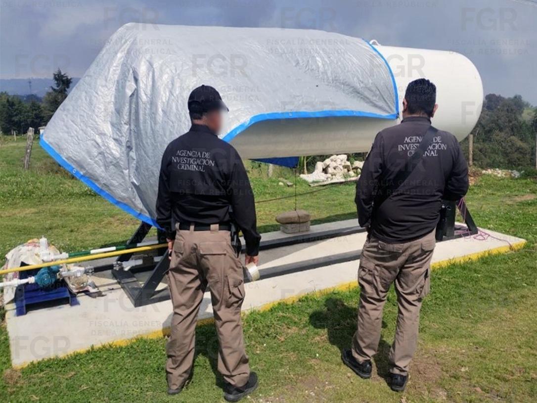 EN CATEO, FGR ASEGURA MÁS DE TRES MIL 800 LITROS DE GAS L.P. EN CHICONQUIACO, VERACRUZ
